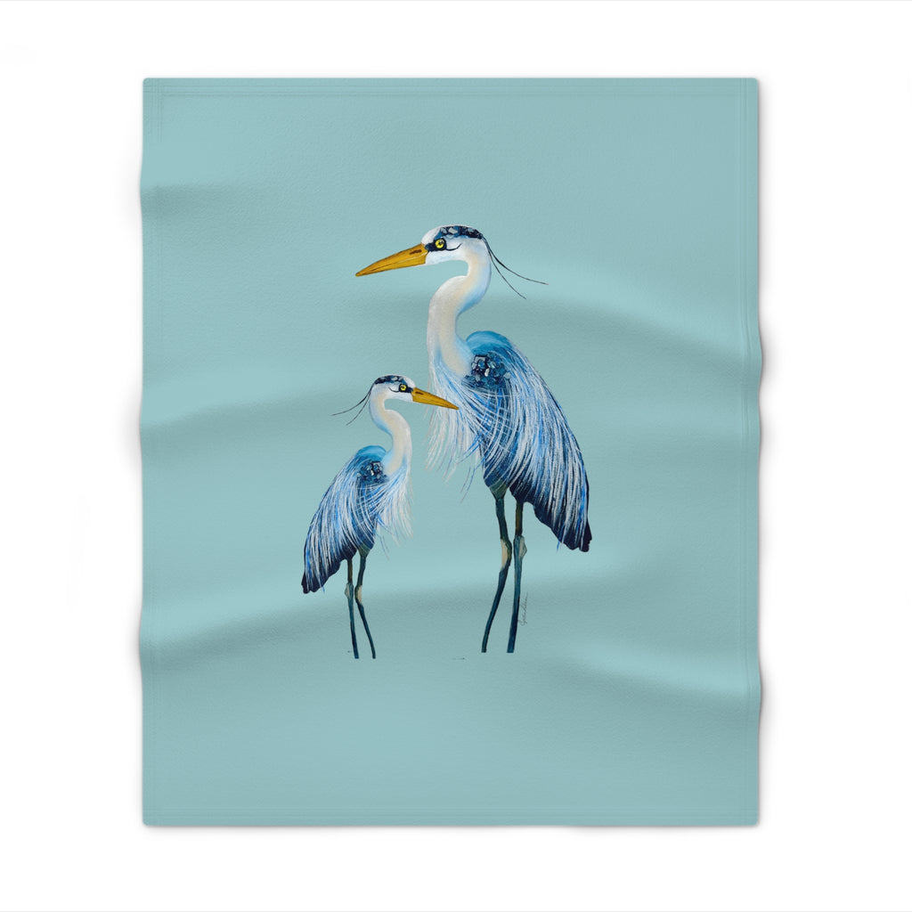 Cozy 50x60 Blue Heron Soft Fleece Blanket - Silky Soft, 100% Polyester, Artist-Designed Home Decor