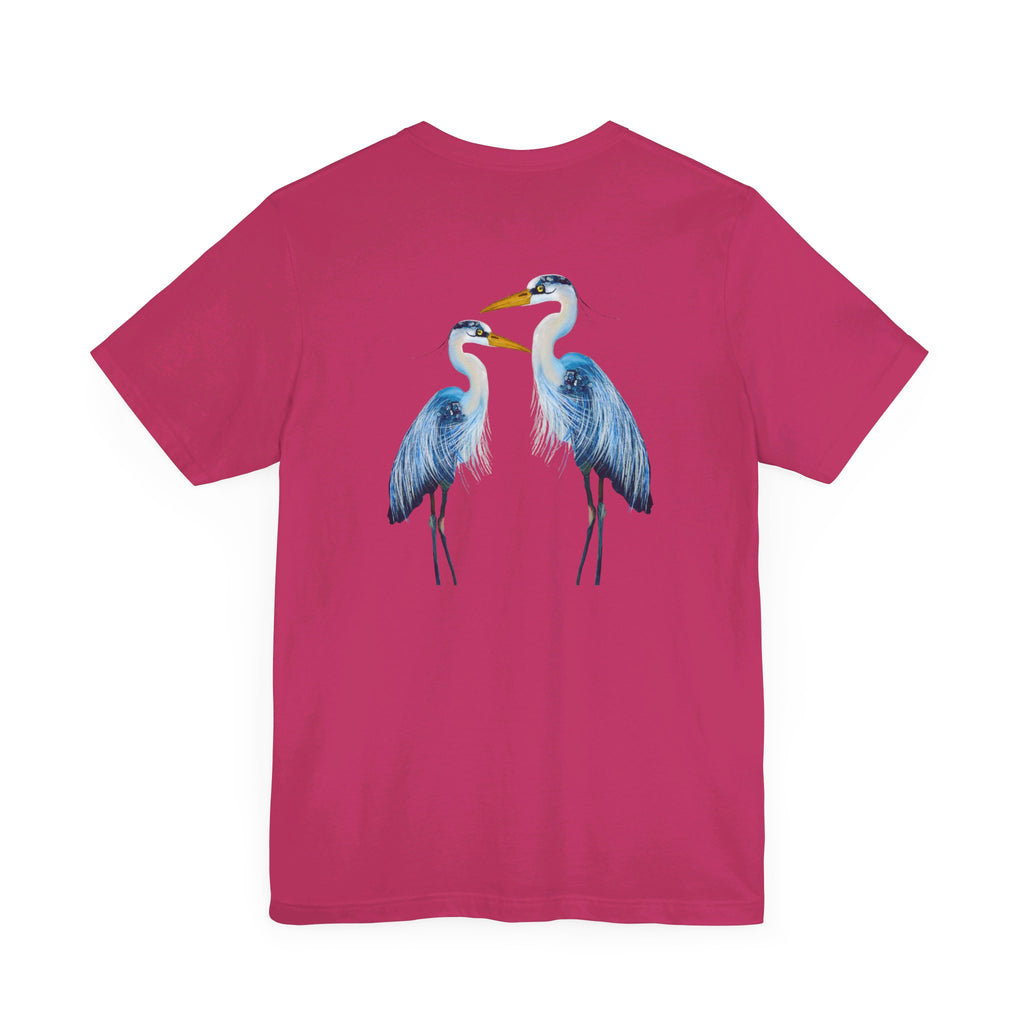 Experience Comfort and Style with Our Classic Tee - Unisex Jersey Short Sleeve Tee - Handmade Blue Heron Art