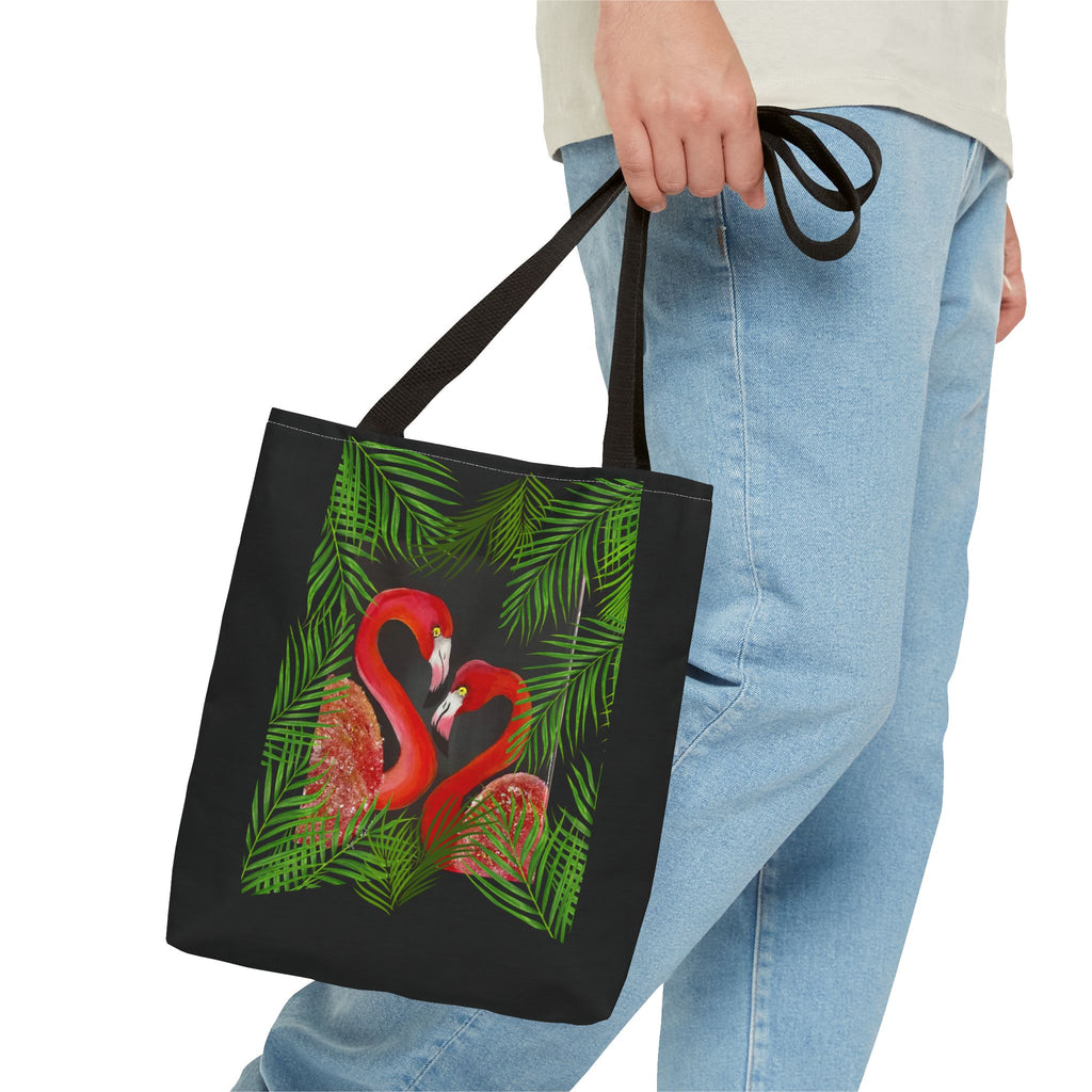 Carry Art Everywhere with Our Hand-Painted Flamingo Tote Bag