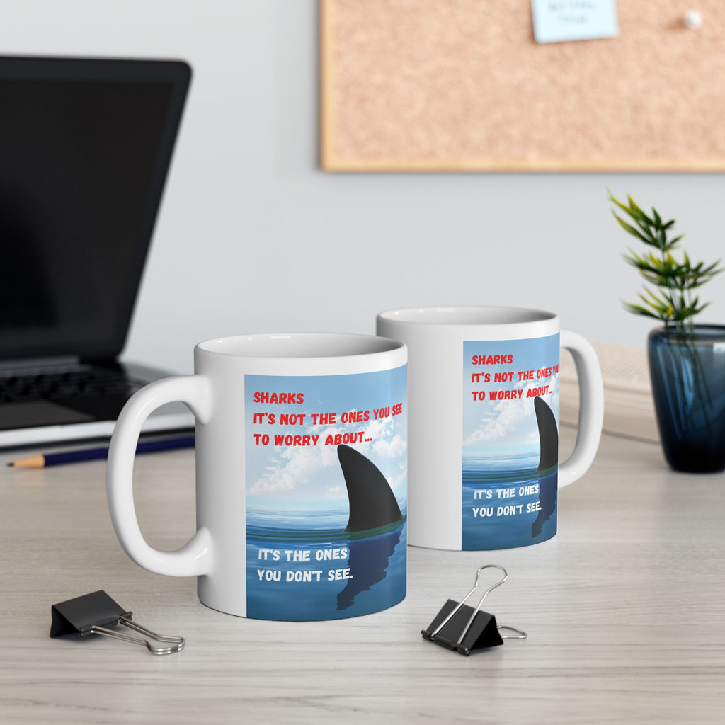 Shark-Themed 11 oz Ceramic Coffee Mug