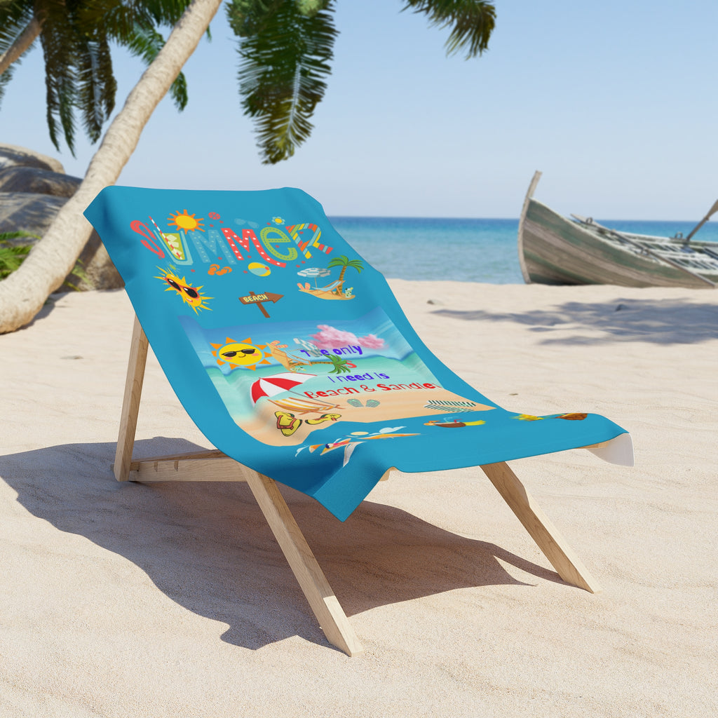 Soak Up the Sun with Our "Beach & Sandals" Beach Towel!