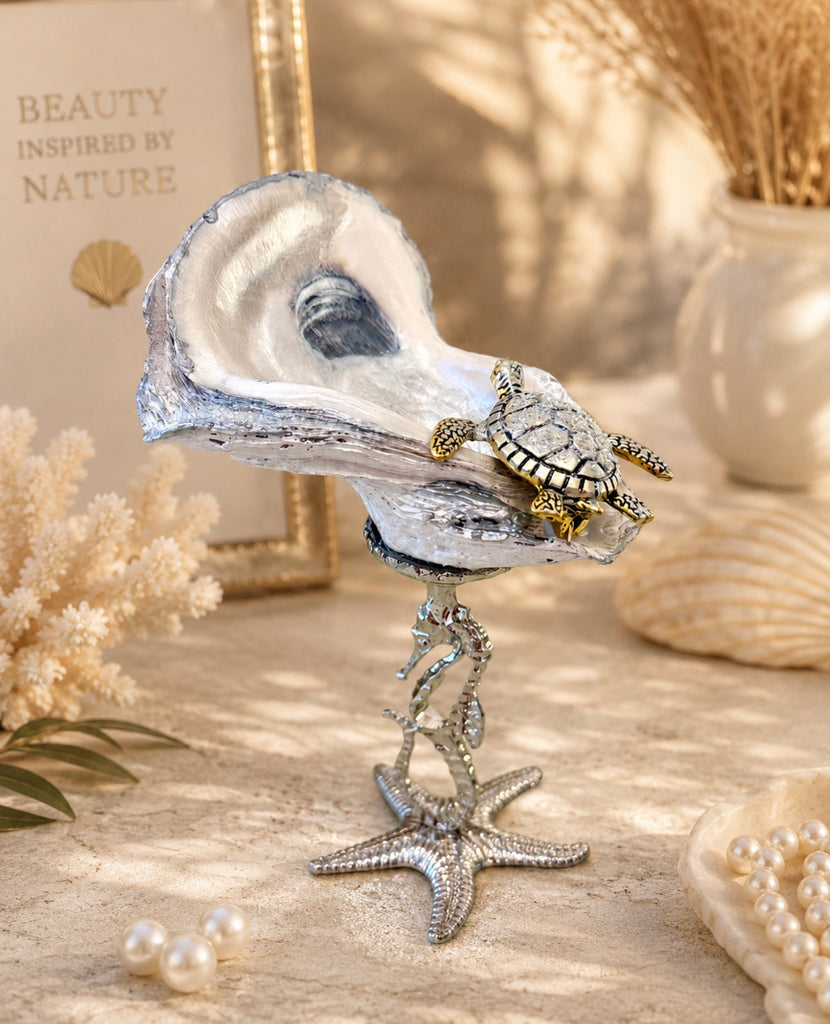 Oyster shell Seahorse/Starfish Treasure Dish