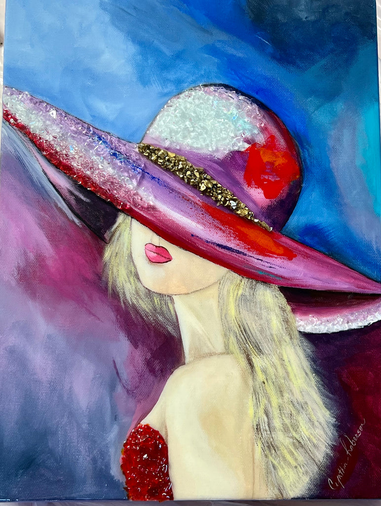 Lady in red hat